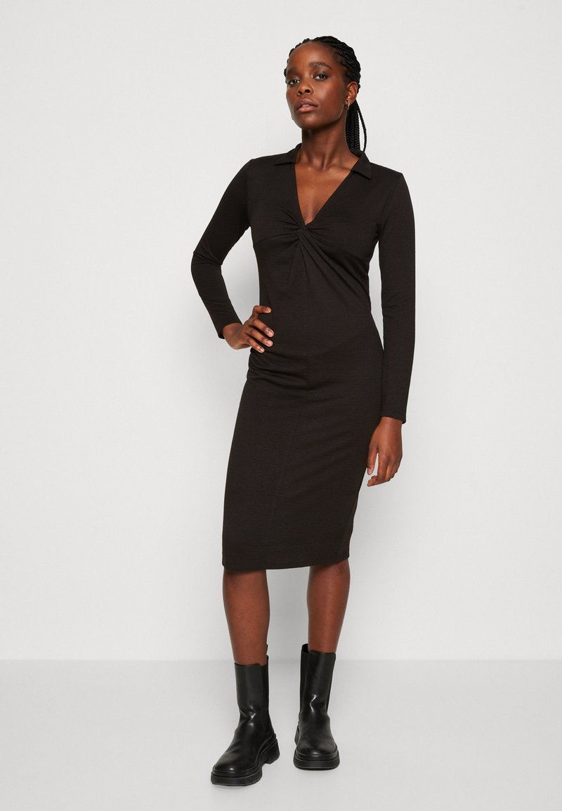 JDY JDYHANNA KNOT DRESS - Džersio suknelė - black