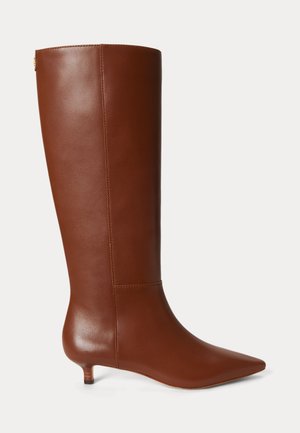 Lauren Ralph Lauren, FRANCESCA CALFSKIN TALL BOOT HEEL - Μπότες πάνω από το γόνατο - lauren tan