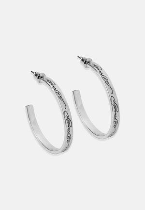 SCROLL LOGO OVERSIZE HOOP EARRINGS PAIR - 4CM - Kõrvarõngad - silver-coloured