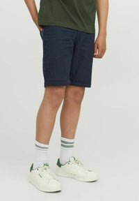 Jack & Jones Junior LEINEN - Farkkushortsit - navy blazer