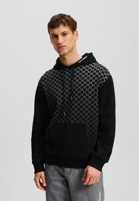 KARL LAGERFELD MONOGRAM DEGRADÉ - Mikina s kapucňou - black