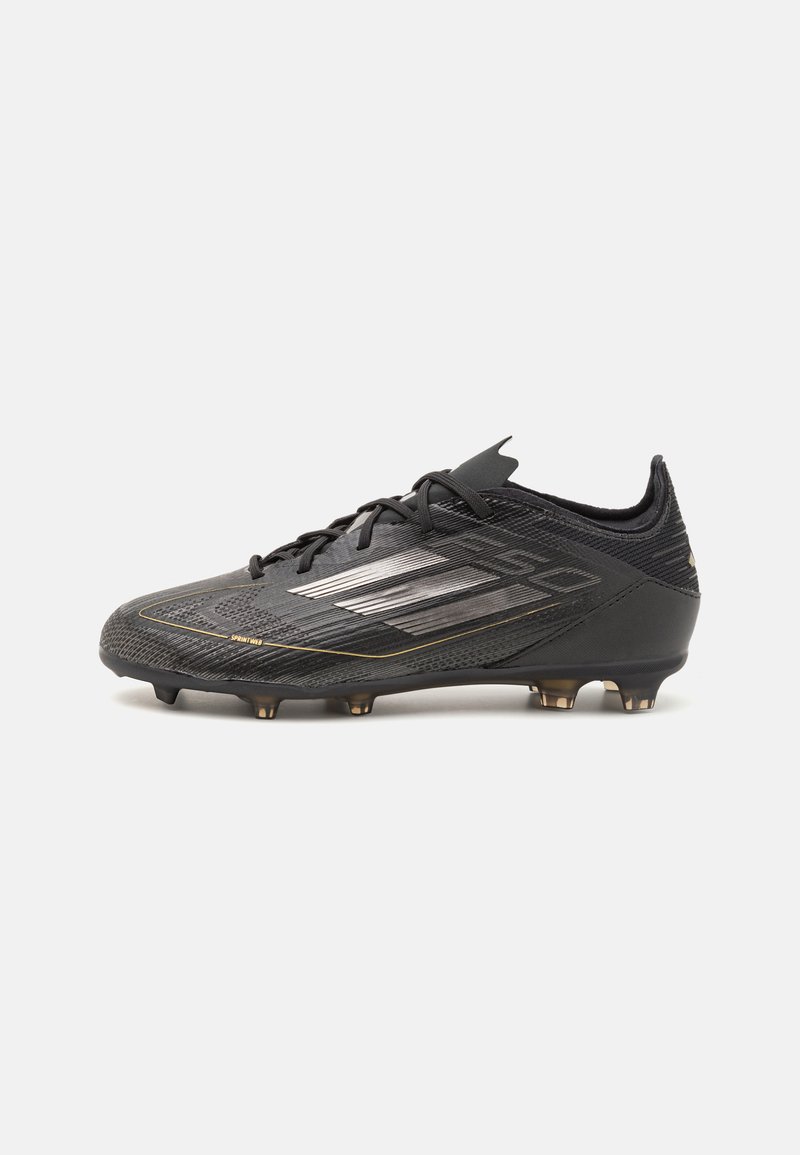 adidas Performance F50 - Firm-ground football boots - core black/iron metallic/gold metallic