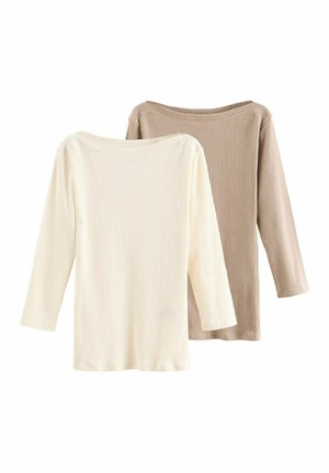 Friends Like These REGULAR FIT BOAT NECK 2 PACK - Langarmshirt - cream