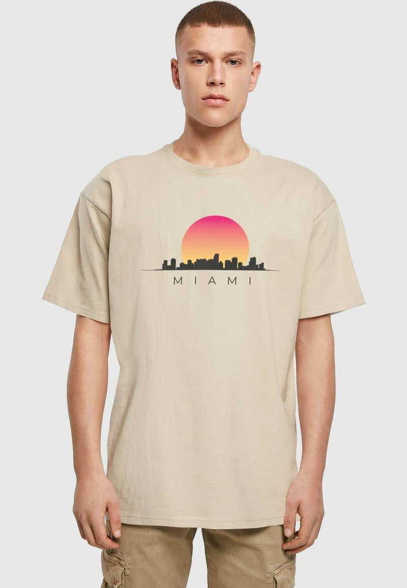 Merchcode MIAMI HEAVY BY102 - Apdrukāts T-krekls - wet sand