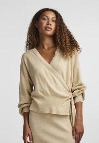 YAS - YASASSI WRAP CARDIGAN - Kardigan - birch Väikepilt 1