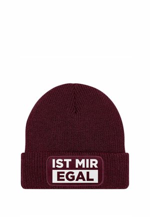 MIT PATCH SPRUCH IST MIR EGAL - Beanie - bordeauxrot