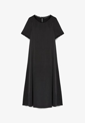 Fiorella Rubino, VESTITO LINEA AD A CON DETTAGLI SFRANGIATI - Freizeitkleid - nero