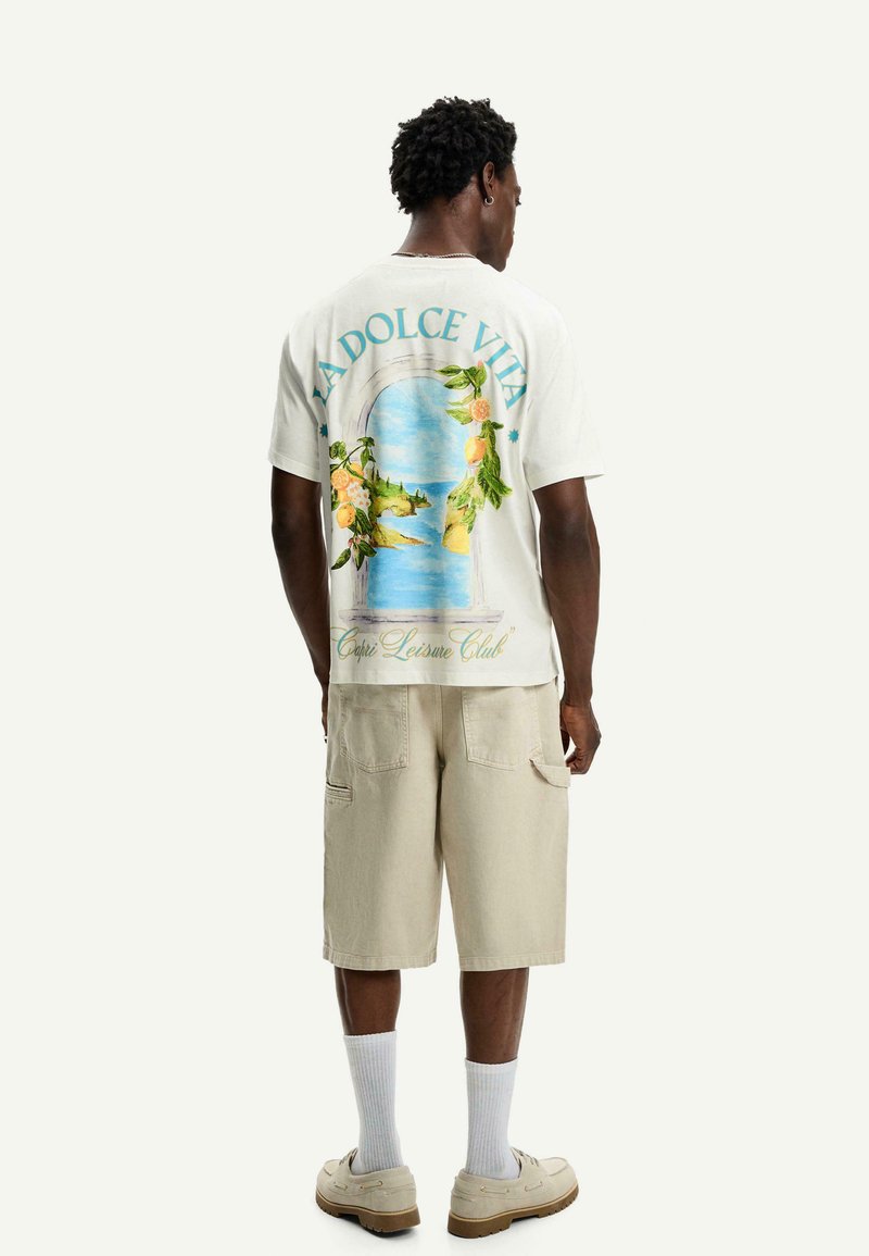 Bershka - SHORT SLEEVE  - Print T-shirt - white, Enlarge