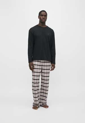 Tommy Hilfiger JERSEY TOP FLANNEL BOTTOM PYJAMA SET - ORIGINAL SLEEP - Пижама - black/red