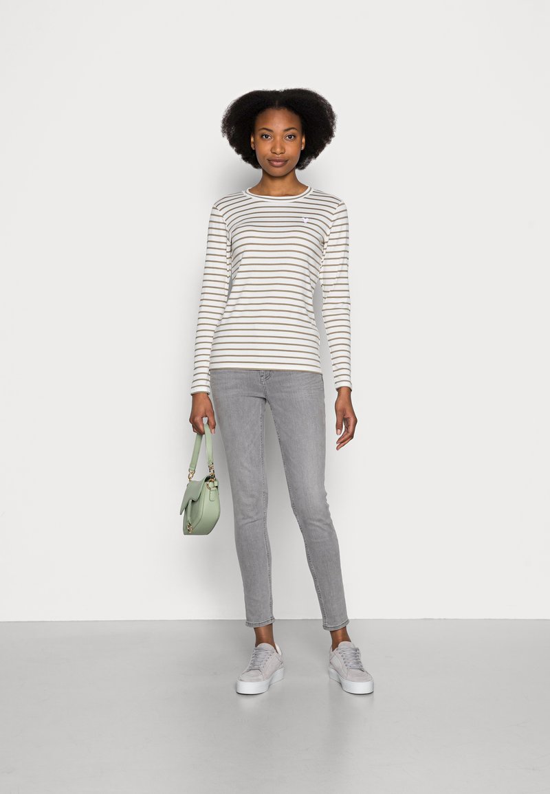 Damen T-Shirts | Kaffe LIDDY Langarmshirt chalk/mermaid green stripe/weiß - WE08457 Damen T-Shirts | Kaffe LIDDY Langarmshirt chalk/mermaid green stripe/weiß - WE08457