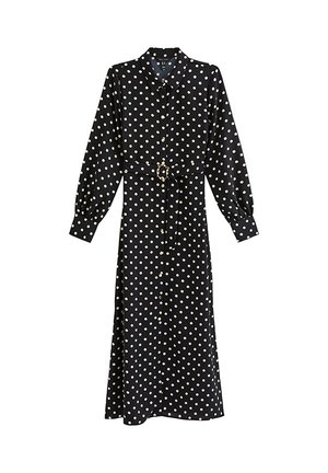 New Look POLKA DOT BUCKLE MIDI  - Blousejurk - black pattern