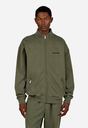 Sweatjakke - washed faded olive black