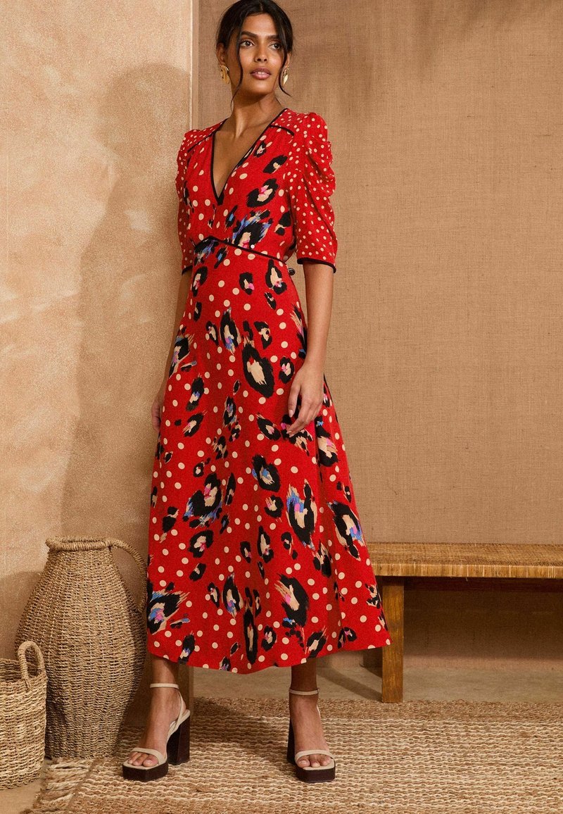 leopard print dress with red roses 90s Red Rose Leopard Print Slip Dress - Bold Floral Slip Dress - 90s Lingerie - Vintage Slip Dress - 90s Floral Slip Dress - Extra Large XL