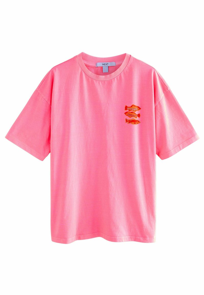 Next - REGULAR FIT - OVERSIZED GRAPHIC SHORT SLEEVE CREW NECK - Print T-shirt - fluro pink, Enlarge