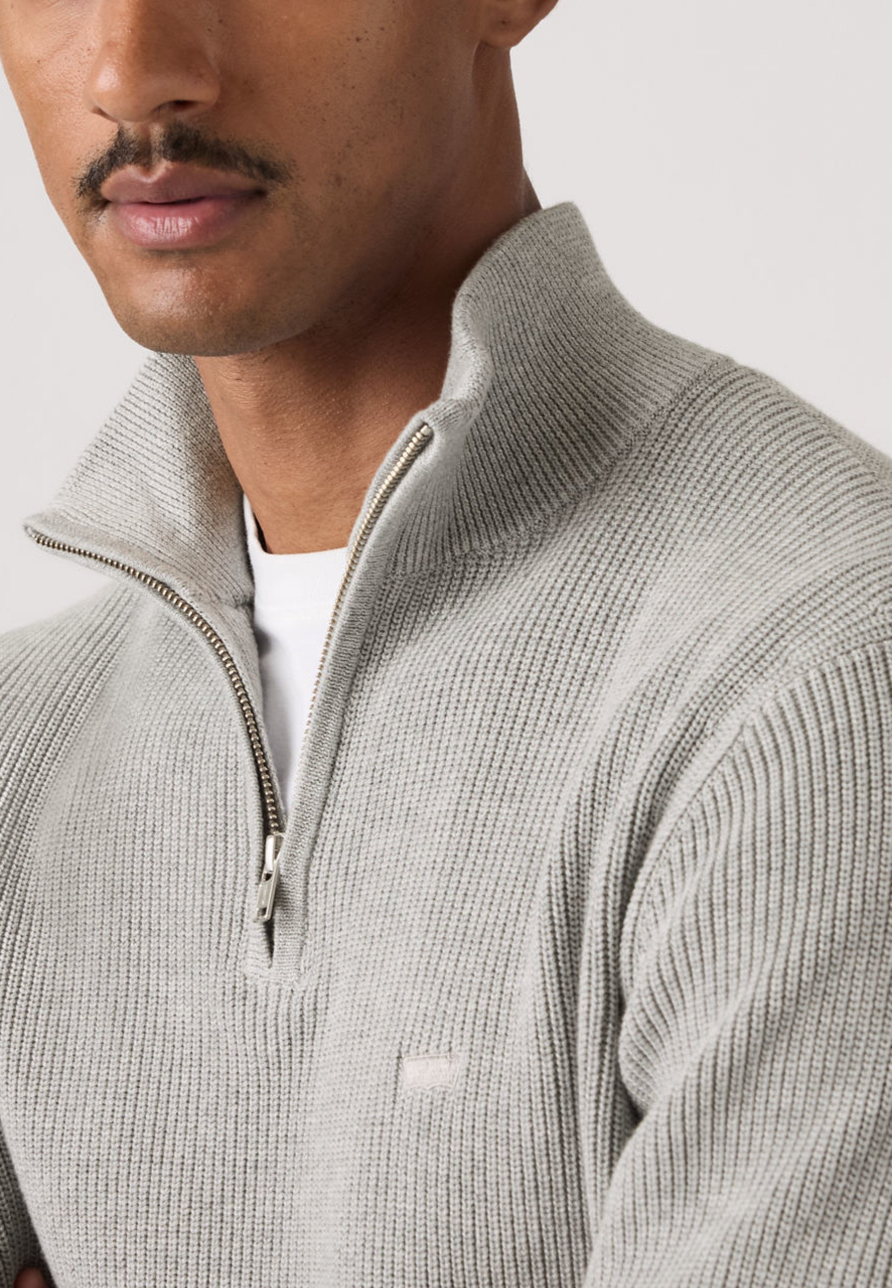 Levi's® HM QUARTER ZIP SWEATER - Jumper - mid tone grey heather