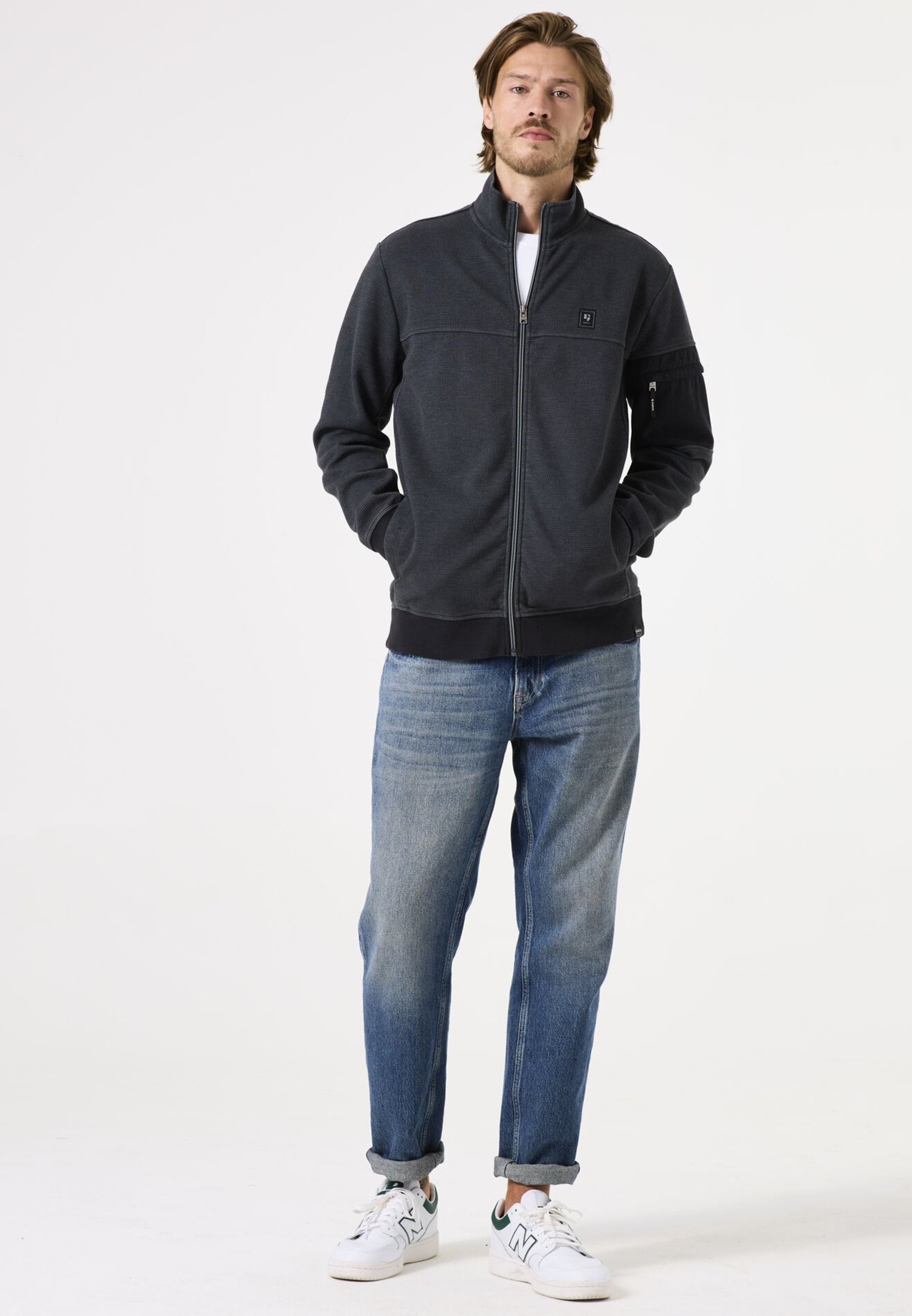 Garcia Sweater met rits slate/grijs