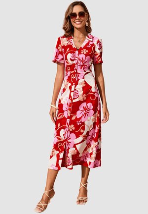 Outfitters Nation ESTAMPADO - Vestido camisero - rojo