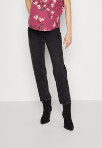 Lindex Maternity TROUSER MOM NEA WASHED - Džíny Straight Fit - black