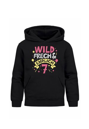 MoonWorks SPRUCH WILD UND FRECH  - Hoodie - jahre schwarz
