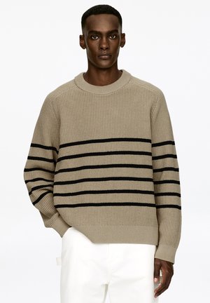 Strickpullover - beige/black