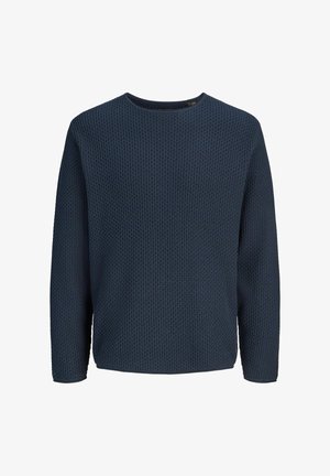 Jack & Jones PREMIUM, KNITTED PULLOVER PLAIN KNITTED PULLOVER - Jumper - dark navy