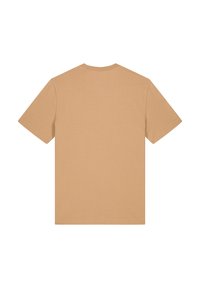Korte mouwen T-shirt in lichtbruin, gemaakt van zachte katoen. Beschikt over een ronde halslijn en een soepele textuur zonder zichtbare patronen of accenten.