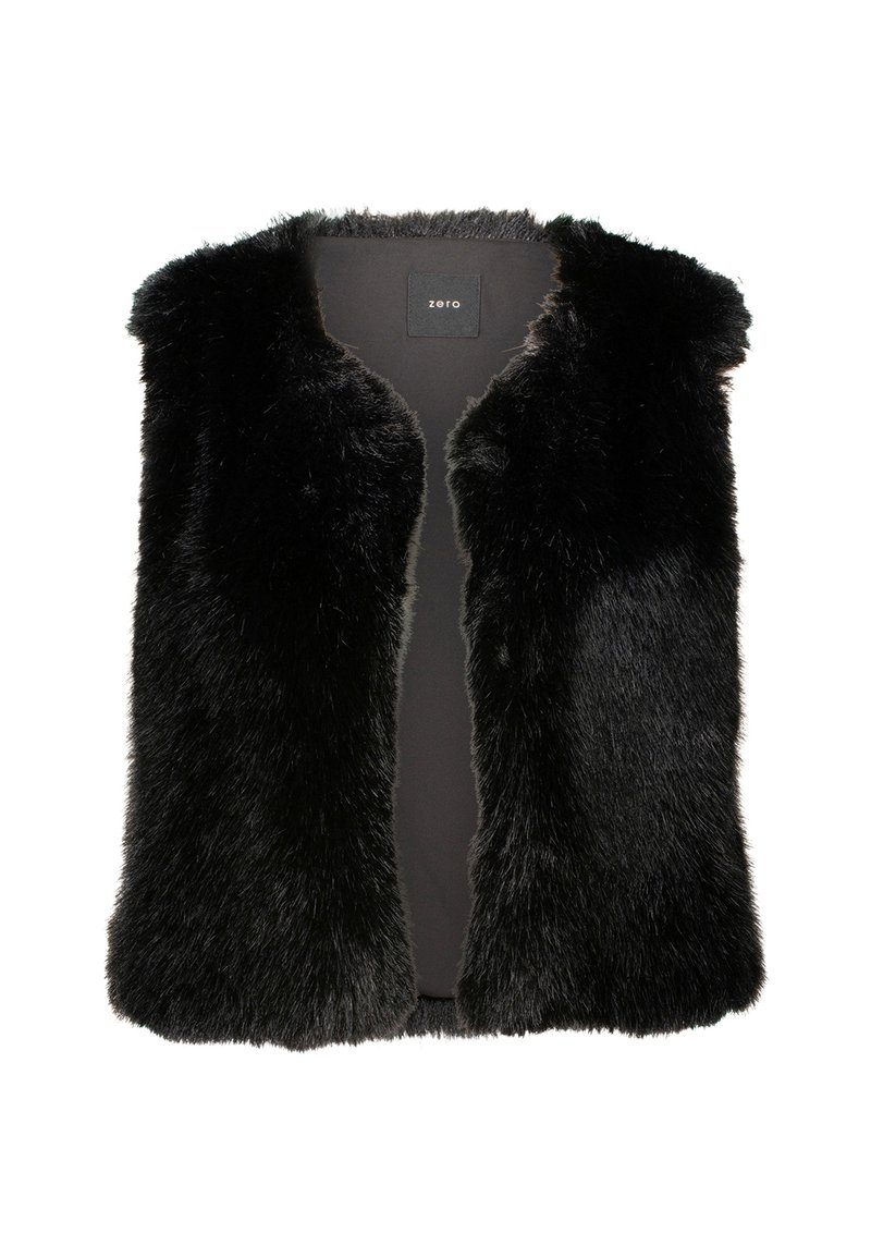 Gilet Boléro Sans Manches En Fourrure Véritable Noire Taille 36/38 Occasion Très Bon état