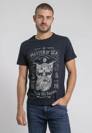 COL ROND JIMOSCAR - T-shirt imprimé - bleu marine