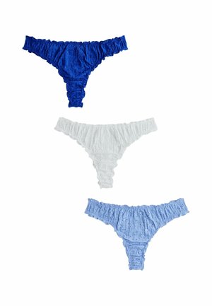 Next, THONG FIT - BRODERIE RUFFLE KNICKERS 3 PACK - Tanga - blue white