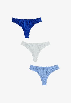 Next, THONG FIT - BRODERIE RUFFLE KNICKERS 3 PACK - Tanga - blue white
