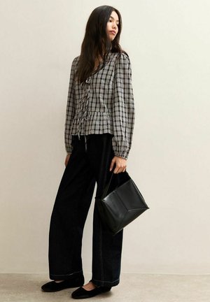 CHECK TIE FRONT  - Camicia - black pattern