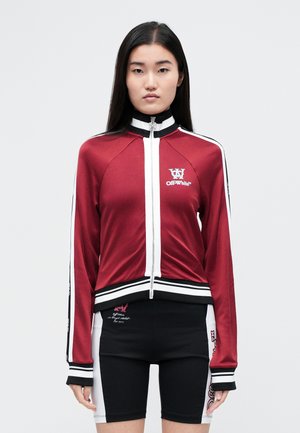 TRACK SERENA - Zip-up sweatshirt - red dahlia/bluebird