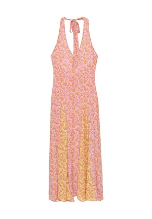 PULL&BEAR, HALTER PRINTED - MIDI DRESS - Robe de jour - pink