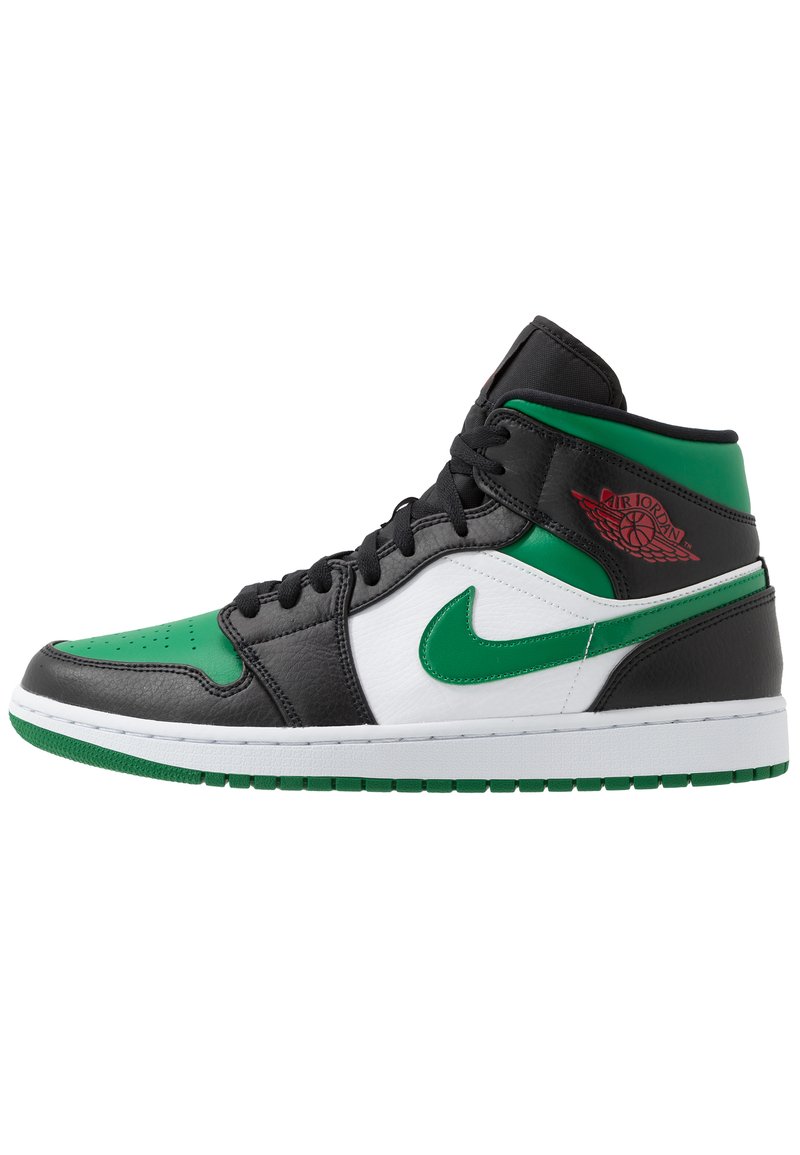 Jordan AIR JORDAN 1 MID - Sapatilhas de cano alto - black/pine green/white/gym red
