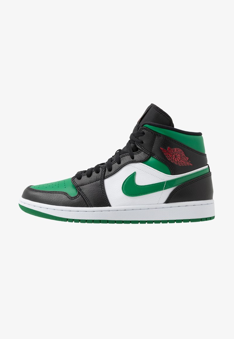 Jordan AIR JORDAN 1 MID - Sapatilhas de cano alto - black/pine green/white/gym red