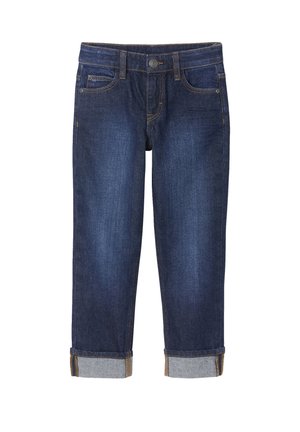 MIT BEINAUFSCHLAG - Straight leg jeans - dunkelblau
