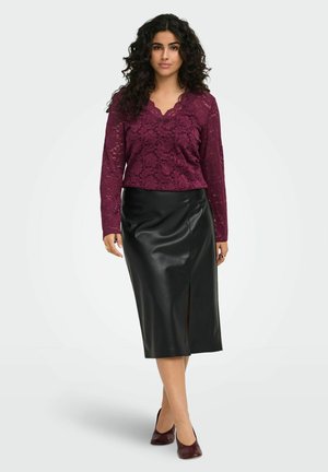 ONLY Carmakoma, CARNIKKA L/S LACE TOP JRS NOOS - Blouse - fig