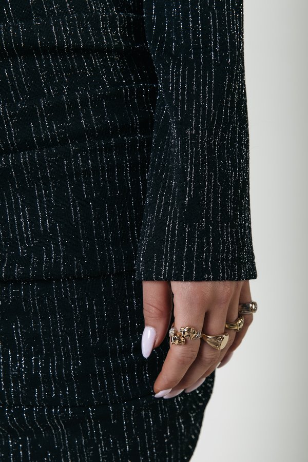 BRYSSA STRIPES PADDED DRESS - Cocktail dress / Party dress - metallic silver3