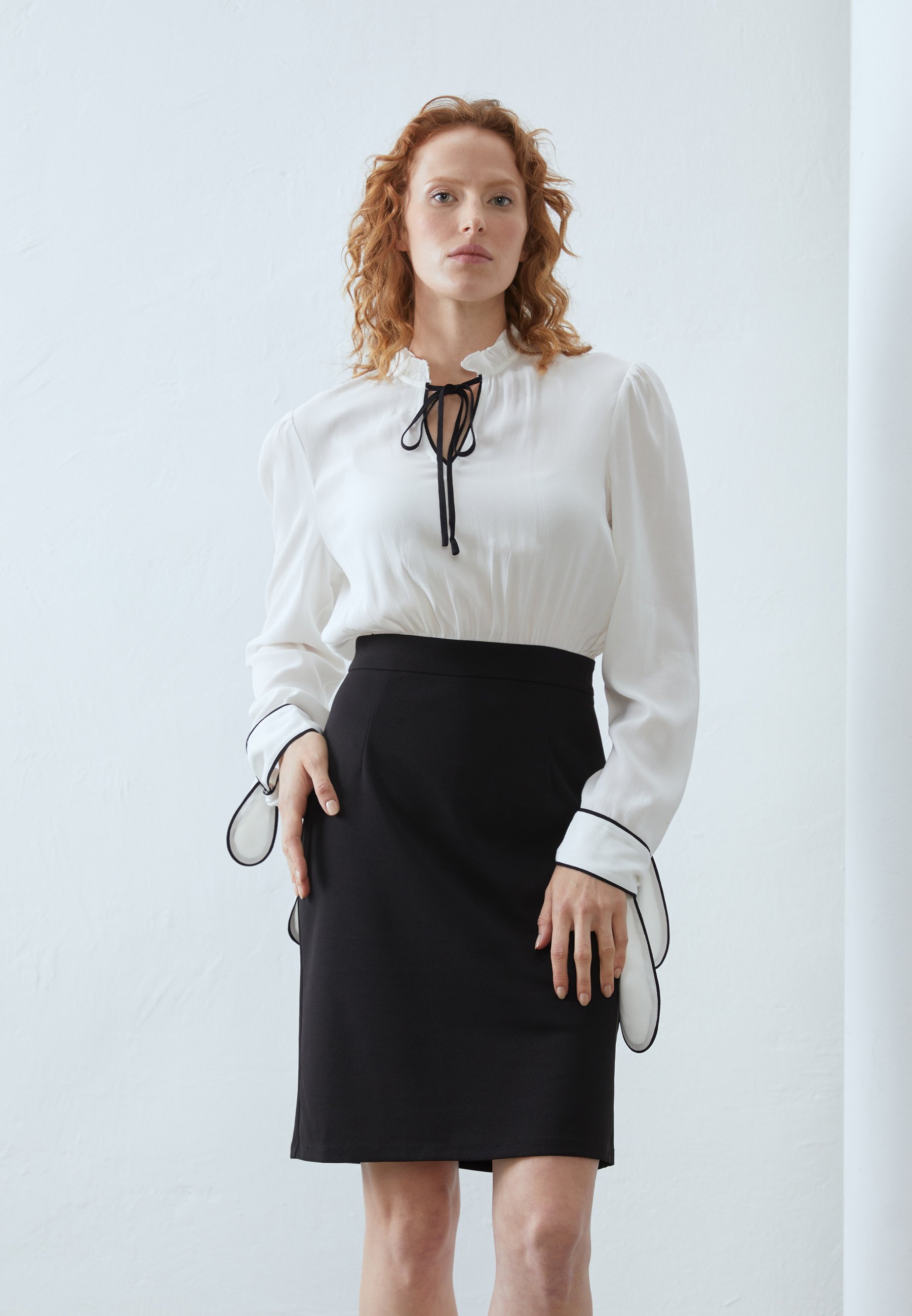 white top black skirt dress Black and White Polka Dot Bubble Skirt Mini Dress main image 0
