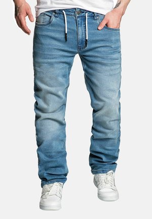 Humy, STRETCH BEQUEM 5-POCKET KORDELZUG - Jeans Relaxed Fit - hellblau