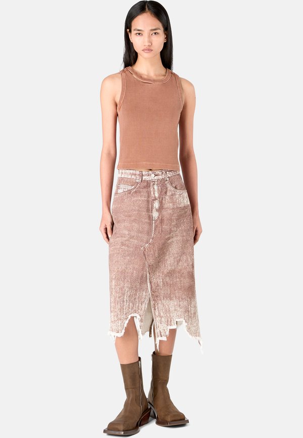 Denim skirt - mittelrot