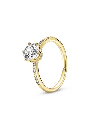 CLEAR SPARKLING CROWN SOLITAIRE  - Ring - gold plated