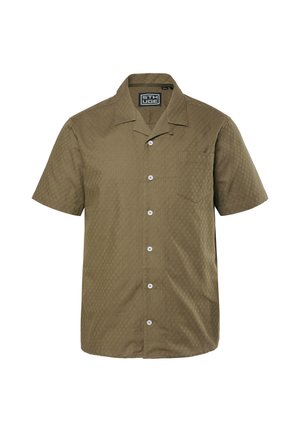 STHUGE, SHIRT, SHORT SLEEVE, CUBA COLLAR, TEXTURED, BOXY FIT, UP TO 8 XL - Camisa - fir green
