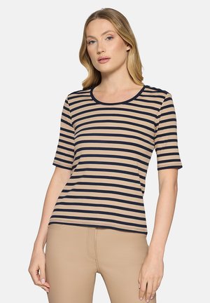 MIT STRUKTUR - T-shirts print - beige dark blue