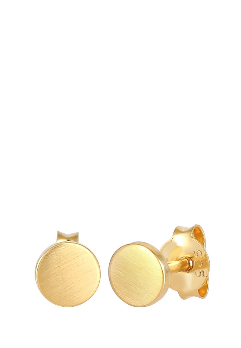 Orecchini A Perno In Oro Giallo 585 (14kt) Con Perla Conchiglia, Elli, Eleganti E Classici, Per Ogni Occasione, Regalo In Confezione Premium