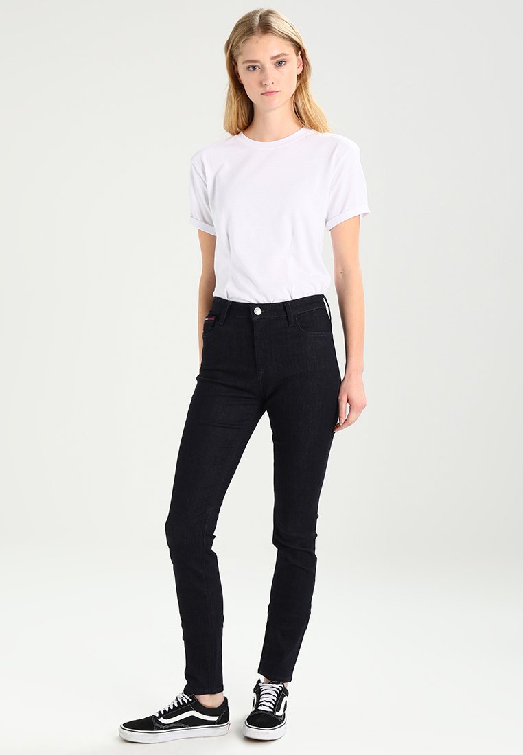 Tommy Jeans HIGH RISE SANTANA - Jeans Skinny Fit - black denim -  Zalando.co.uk