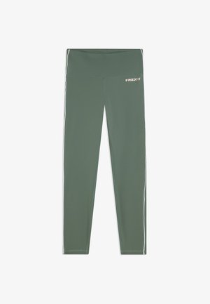 Freddy, LEGGINGS SPORT 7/8 VITA SUPER ALTA CON PROFILI A CONTRASTO - Leggings - light green