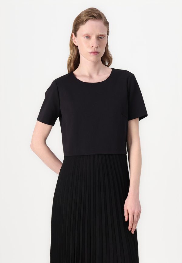 ROUND NECK PLEATED MIDI SKIRT - Day dress3