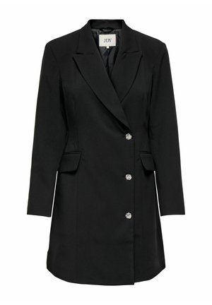 Sort blazer med en skræddersyet design, enkeltknapstil, skarpe revers og dekorative knapdetaljer. Forlommer inkluderet.