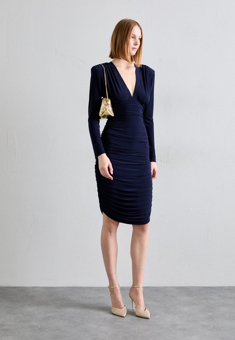 navy blue dresses for weddings Wedtrend Women Navy Wedding Guest Dress Chiffon A-line Scoop Neck Chiffon  Mother of the Bride Dress – WEDTREND main image 0